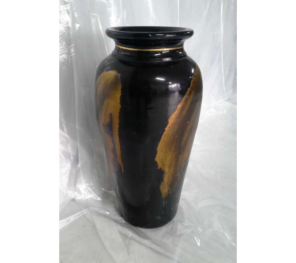 Vaso de cerâmica preto p/ plantas - 1